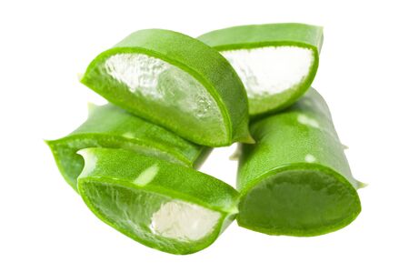 aloe vera isolated on whiteの写真素材