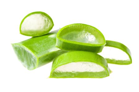 aloe vera isolated on whiteの写真素材