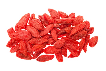 Goji berries isolated on whiteの写真素材