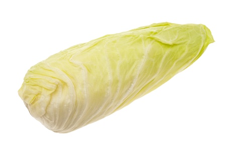 Green salad isolated on whiteの写真素材