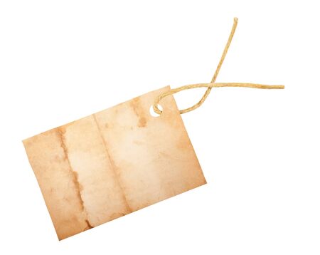 Etiquette with cord isolated on whiteの写真素材