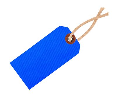 Etiquette with ribbon isolated on whiteの写真素材