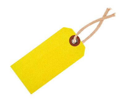 Etiquette with ribbon isolated on whiteの写真素材