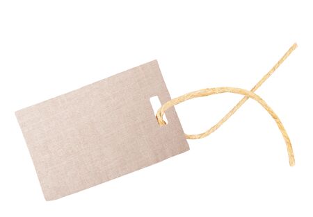 Etiquette with cord isolated on whiteの写真素材