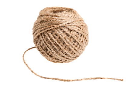 Cord ball isolated on whiteの写真素材