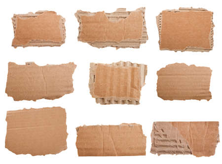 Cardboard collection isolated on whiteの写真素材