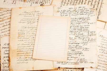 White sheet of old manuscriptsの写真素材