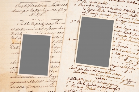 Old letters with old picturesの写真素材