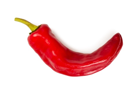 Hot chili pepper isolated on whiteの写真素材