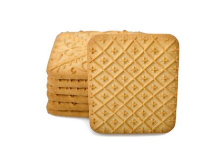 Tea cookies isolated on whiteの写真素材