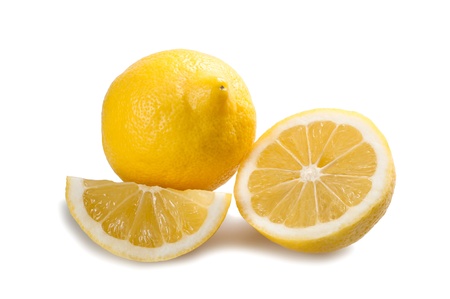 Lemon fruit isolated on white backgroundの写真素材