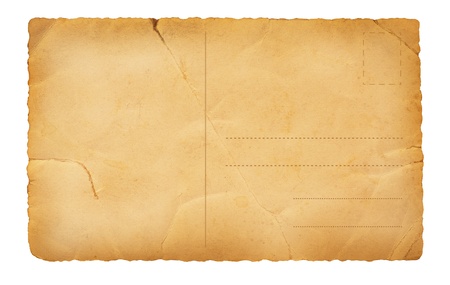  back old postcard  isolated on whiteの写真素材