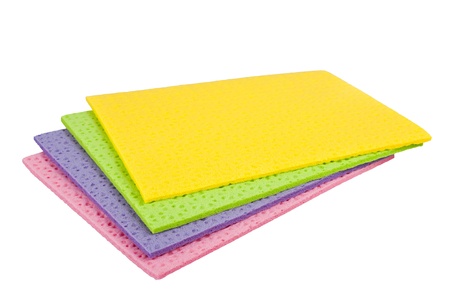 cleaning wipes isolated on whiteの写真素材