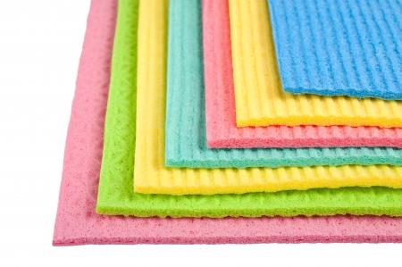 cleaning wipes isolated on whiteの写真素材