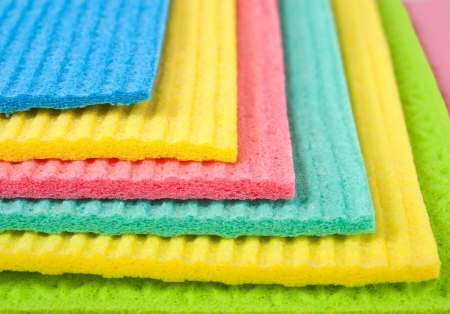 cleaning wipes isolated on whiteの写真素材