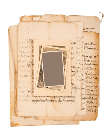 Letters and pictures with clipping path isolated on whiteの写真素材