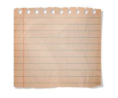 Piece of paper with empty space isolated on whiteの写真素材