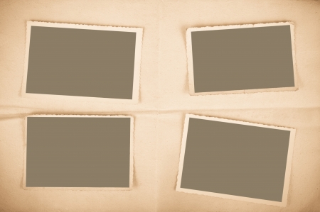 Four  pictures on old papersの写真素材
