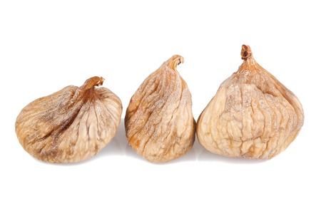 dried figs on white backgroundの写真素材