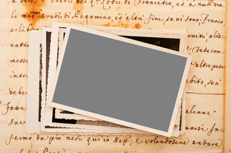 old letter with old picturesの写真素材