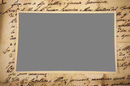 old letter with old pictureの写真素材