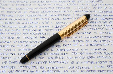 letter with  handwritten text and  penの写真素材