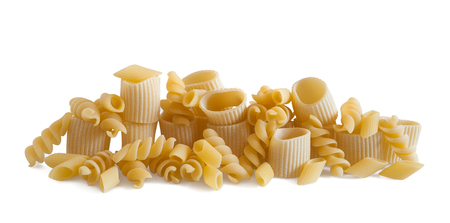 Pasta mix isolated on white backgroundの写真素材