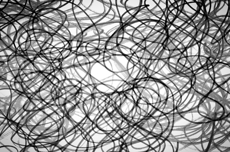 Seamless black and white doodles  on white paperの写真素材