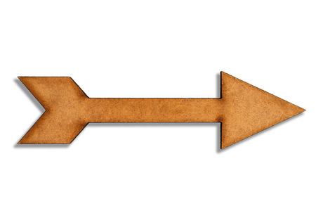 wood arrow isolated on white backgroundの写真素材