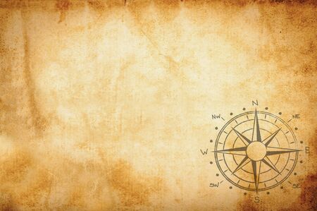 old  vintage  parchment with compass rose