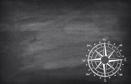  compass rose on a black backgroundの写真素材
