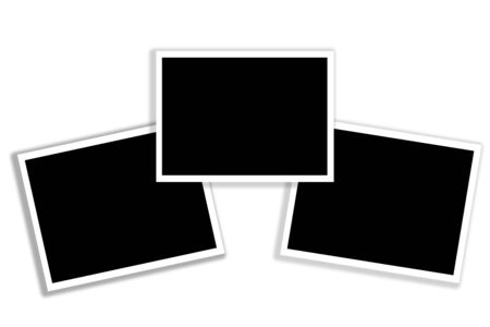 three pictures isolated on white backgroundの写真素材