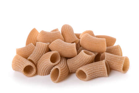 Mezze manicures pasta isolated on white backgroundの写真素材