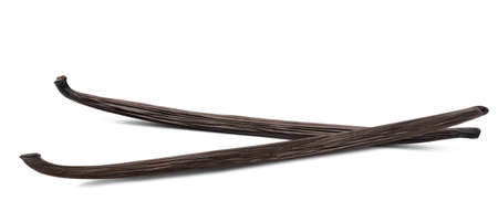 Vanilla sticks isolated on white backgroundの写真素材