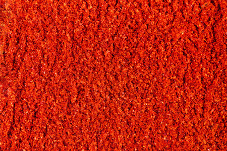 Chili peppers powder backgroud top viewの写真素材
