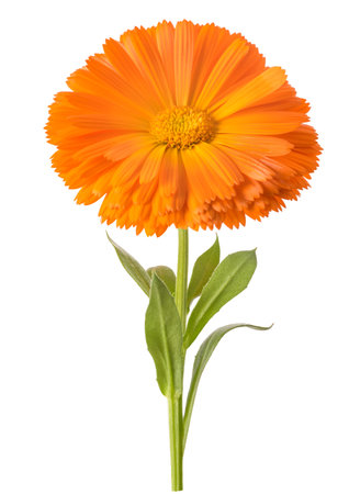 Marigold flower isolated on white backgroundの写真素材