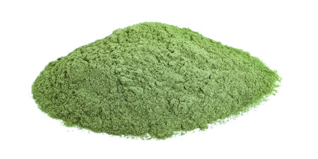 Lemongrass powder pile isolated on white backgroundの写真素材