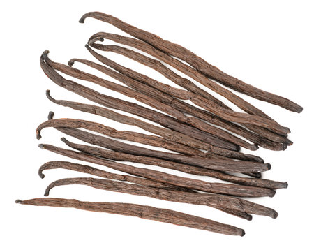 Vanilla sticks group isolated on white background