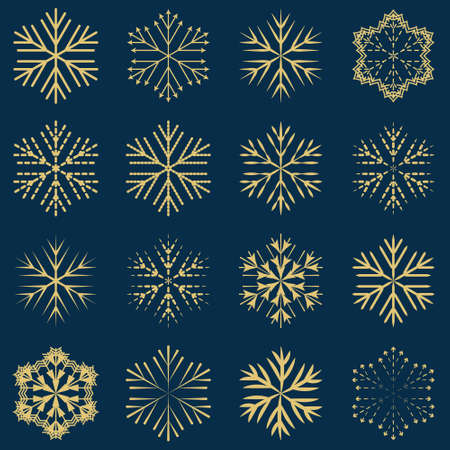 Set of vector snowflakes. For Christmas, New Year, winter holiday designのイラスト素材