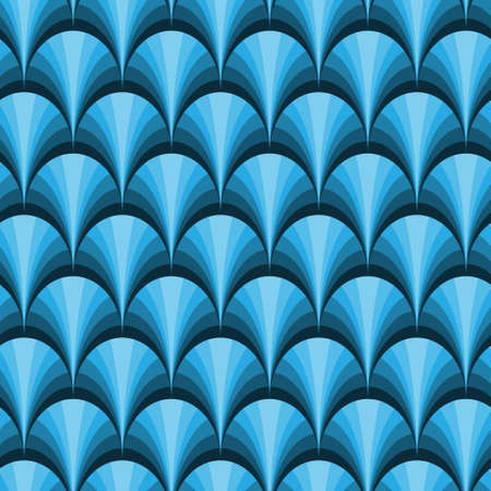 Seamless geometric pattern. Blue scale. Fish or mermaid skin textureのイラスト素材