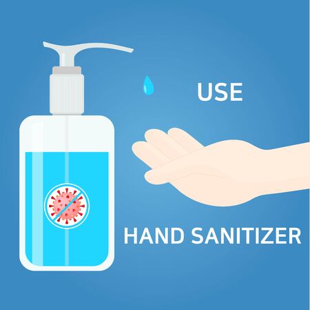 Recommendations for preventing novel coronavirus (COVID 19) infection, use hand sanitizerの写真素材