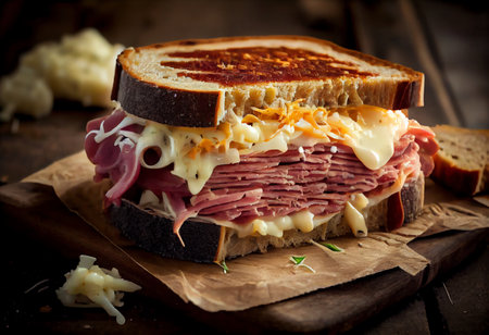 sandwich with roast beef, cheddar cheese and mayonnaiseの素材