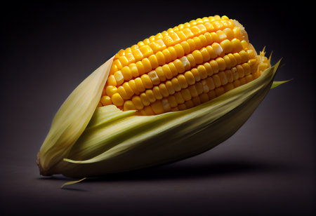 corn on the cob on a dark background. tinting. selective focusの素材