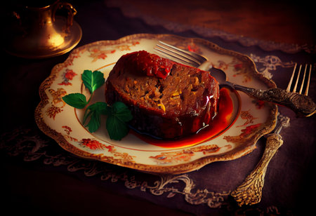 Traditional Turkish dessert kulich with walnuts and raisinsの素材