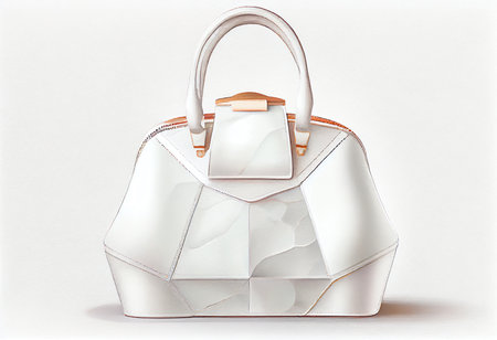 Women's handbag on a white background. 3d illustration.の素材