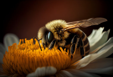 Bee on a flower. Macro. Shallow depth of field.の素材
