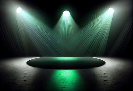 Stage Spotlight with Spotlights, Stage Podium Scene, Stage Spotlight backgroundの素材