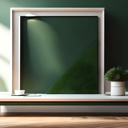 Interior of modern living room with green wall, 3d renderの素材