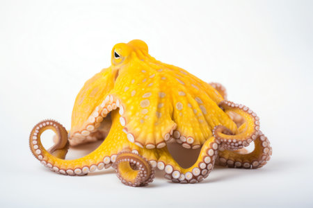 Octopus isolated on white background, close up. Studio shot.の素材