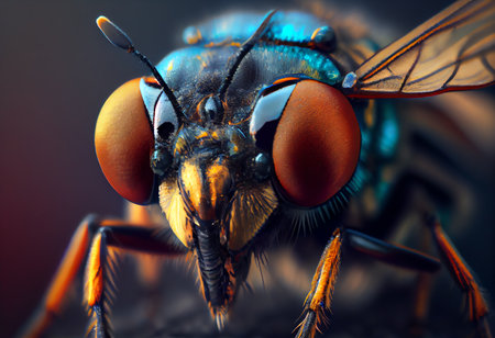 Macro photo of a fly. Macro photography of a fly.の素材